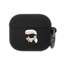 Aizmugurējais vāciņš Karl Lagerfeld - Karl Lagerfeld 3D Logo NFT Karl Head Silicone Case for AirPods 3 Black