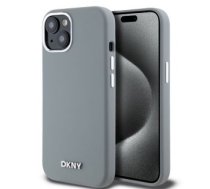 Aizmugurējais Vāciņš Dkny - Dkny Liquid Silicone Silver Metāls Logo Magsafe Case For Iphone 15 Grey