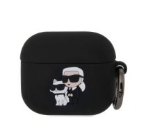 Aizmugurējais vāciņš Karl Lagerfeld - Karl Lagerfeld 3D Logo NFT Karl and Choupette Silicone Case for AirPods 3 Black