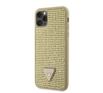 Aizmugurējais Vāciņš Guess - Guess Rhinestones Triangle Metāls Logo Case Iphone 11 Pro Max Gold