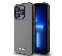 Aizmugurējais Vāciņš Dkny - Dkny Pu Leather Silver Metāls Logo Magsafe Case For Iphone 15 Pro Max Grey