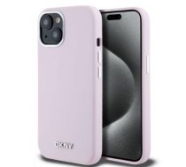 Aizmugurējais Vāciņš Dkny - Dkny Liquid Silicone Silver Metāls Logo Magsafe Case For Iphone 15 Pink