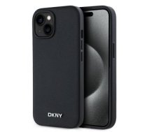 Aizmugurējais Vāciņš Dkny - Dkny Pu Leather Silver Metāls Logo Magsafe Case For Iphone 15 Black