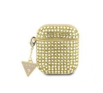 Aizmugurējais Vāciņš Guess - Guess Rhinestones Triangle Metāls Logo Case For Airpods 1/2 Gold