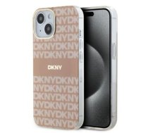 Aizmugurējais vāciņš DKNY - DKNY PC/TPU Repeat Pattern Tonal Stripe Magsafe Case for iPhone 15 Pink