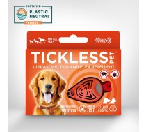 TICKLESS PET Ultrasonic pendant against ticks and fleas, orange