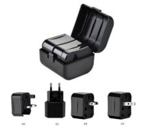 Adapterisis Ilike Universal Cp Tr1 Network 3in1 Multi-Adapteris Uk 3-pin - Euro 2pin - Us (usa) - Asia + Storage Case Black