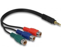 Kabelis Delock Jack 3.5mm - Rca (cinch) X3 0.2m Melns (62499)