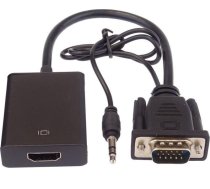 Adapteris Av Premiumcord Hdmi - D-sub (vga) + Jack 3.5mm Melns