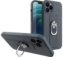 Hurtel Ring Case Silikons Futlāris Ar Rokturi Pirkstu Un Statīvu Priekš Iphone 13 Pro Tumši Zils