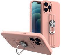 Hurtel Ring Case Silikons Futlāris Ar Rokturi Pirkstu Un Statīvu Priekš Iphone 11 Pro Max Rozā