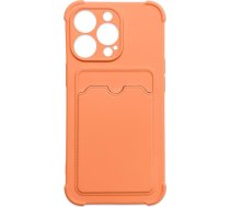 Hurtel Card Armor Case Futlāris Vāks Priekš Iphone 13 Pro Maks Na Kartę Silikons Bruņots Futlāris Air Bag Oranžs