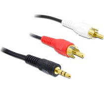 Kabelis Delock Jack 3.5mm - Rca (cinch) X2 1.5m Melns (84000)