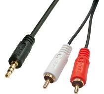 Kabelis Lindy Jack 3.5mm - Rca (cinch) X2 20m Melns (35687)