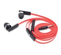 Vadu austiņas Gembird  Porto earphones with microphone and volume control with flat cable 3.5 mm, Red/Black, Built-in microphone