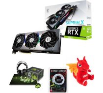 Karte Grafiskā Msi Geforce Rtx 3080 Ti Suprim X 12gb Gddr6 + Słuchaki + Mugursoma + Plīša Drakons + Siksna Rgb Led