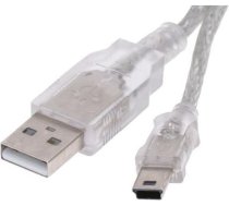 Kabelis Usb Logo Usb-a - Miniusb 0.6 M Caurspīdīgs (31184)