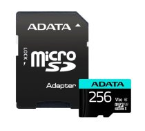 Atmiņas Kartes Adata  Premier Pro Uhs-i U3 256 Gb Micro Sdxc Flash Memory Class 10 With Adapteris