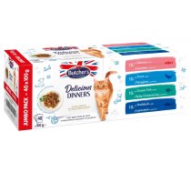 Butcher's Delicious Dinners Cat Jumbo Pack Mix Smaków Dania Z Rybą želejā Barība Kaķu 40 X 100g