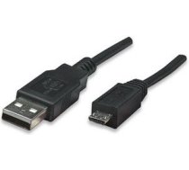 Kabelis Usb Manhattan Usb-a - Microusb 0.5 M Melns (325677)