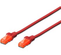 Digitus Kabelis šķērseniskā Savienojuma Patchcord U/utp Kat. 6 Sarkans 0,5m (dk-1612-005/r)