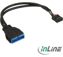 Inline Usb 19 Pin - Usb 9 Pin, 0.3m, Melns (33449m)