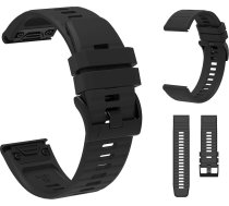 Siksna Silikons Priekš Garmin Fenix 3/5x/6x/7x Pro - Melns