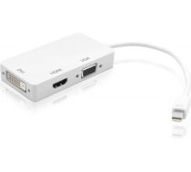 Adapteris Av Techly Displayport Mini - Hdmi - D-sub (vga) - Dvi Balts (iadap-mdp-combof12)