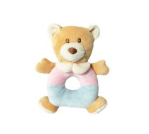 Rattle Teddy Bear 18 cm pink-blue