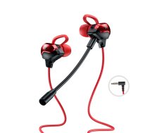 Wired headphones for gamers jack 3,5mm red