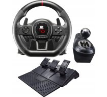 Subsonic SA5658, Steering wheel + Pedals + Joystick, PlayStation 4, Xbox One, Xbox One S, Xbox One X, Xbox Series S, Xbox Series X, D-pad, Options button, Share button, Wired, USB, Black