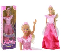 Children's Doll Anlily Princess Long Blonde Hair Tiara Pink Dress