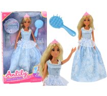 Anlily Ice Queen Blue Dress Snowflake Brush Doll