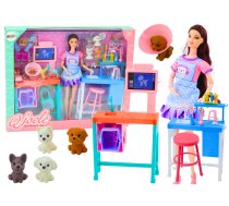 Set Doll Veterinarian Grooming Office Furniture Accessories Pets