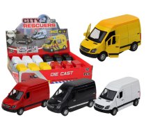 Delivery Car 1:32 Lights Sounds Red Black Yellow White