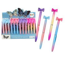 Pen with Bow Colorful Blue Refill 0.7mm Mix