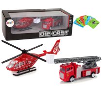 Fire Brigade Helicopter Train Cars Set