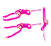 Plush Monkey with Baby Mascot, Dark Pink, with Sound 70 cm