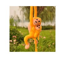 Mascot Plush Monkey with Baby, Yellow 70 cm