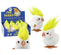 Jumping Parrot Wind-Up Plush Toy Decoration White