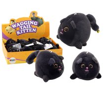 Plush Stretched Cat Jumping Mascot Black