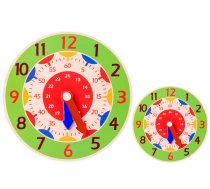 Wooden Clock Educational Hours Minutes Seconds Green