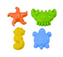 Sea Sand Molds 4 Pieces Crab Turtle Starfish Horse Yellow Green