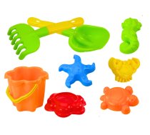 Set for Sand, Bucket, Strainer, Molds, 8 pieces, Colorful