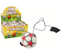 PU Football with a Jojo Elastic Band for Bouncing, 6 cm, White Stars