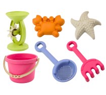 Sand Toy Set, Bucket, Grinder, Strainer, Pastel Molds