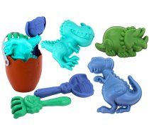 Dinosaurs Sand Set, Bucket, Egg, Rake, Spatula, Molds