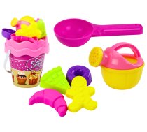 Sand Bucket Set Watering Can Molds Pink Sweets 8 pcs.