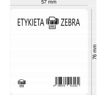 Uzlīmes printeris Zebra Label, Paper, 57x76mm; Direct Thermal, Z-select 2000d, Coated, Permanent Adhesive, 25mm Core, Perforation