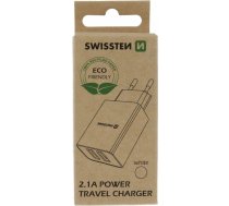 Lādētājs Swissten Travel Charger Smart Ic 2x Usb 2,1a Power White (eco Pack)